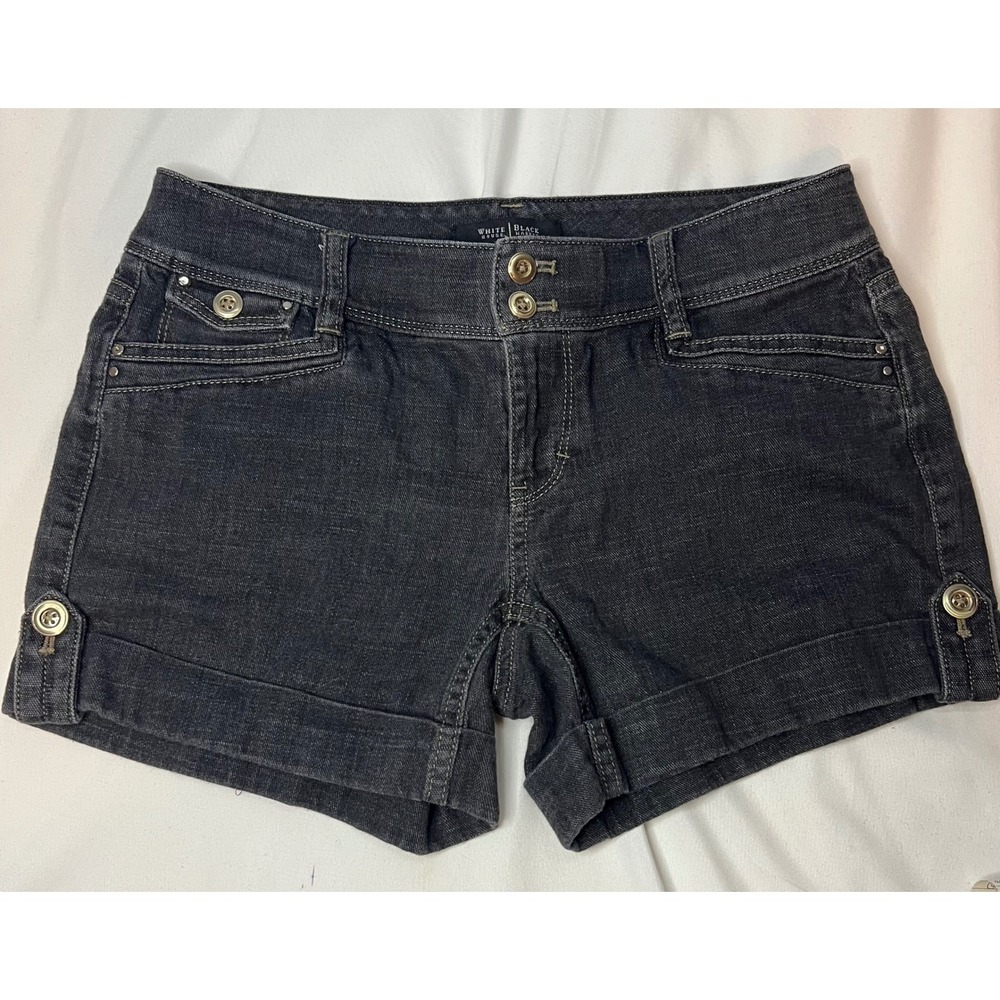 White House Black Market Black Denim Jean Shorts Womens Size 0